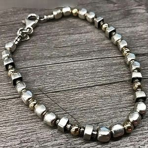 Silpada Sterling Silver Gold Filled Nugget Bead Bracelet B1213